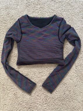 lululemon athletica Multicolor Long-Sleeve Cropped Top